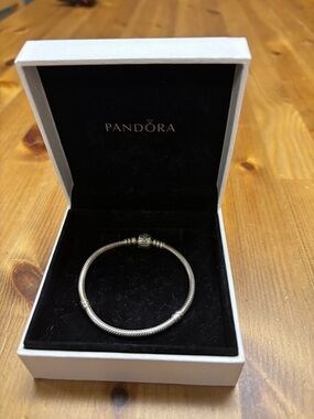Pandora Silver Snake Chain Bracelet with Signature Clasp